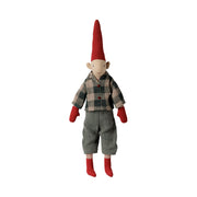 Pixy/Wichtel "Junge - Hemd" - Größe 2 (Grau/Rot)