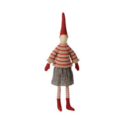 Pixy/Wichtel "Mädchen - Pullover" -  Größe 3 (Natur/Rot)