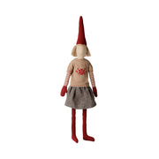Pixy/Wichtel "Mädchen - Hemd" -  Größe 6  (Natur/Rot)