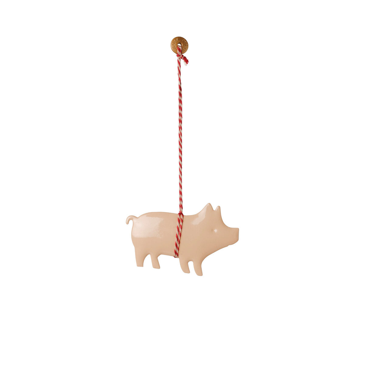 Metallornament "Schwein" im 2er-Set - 1,5x8x12 cm (Rot/Rose)