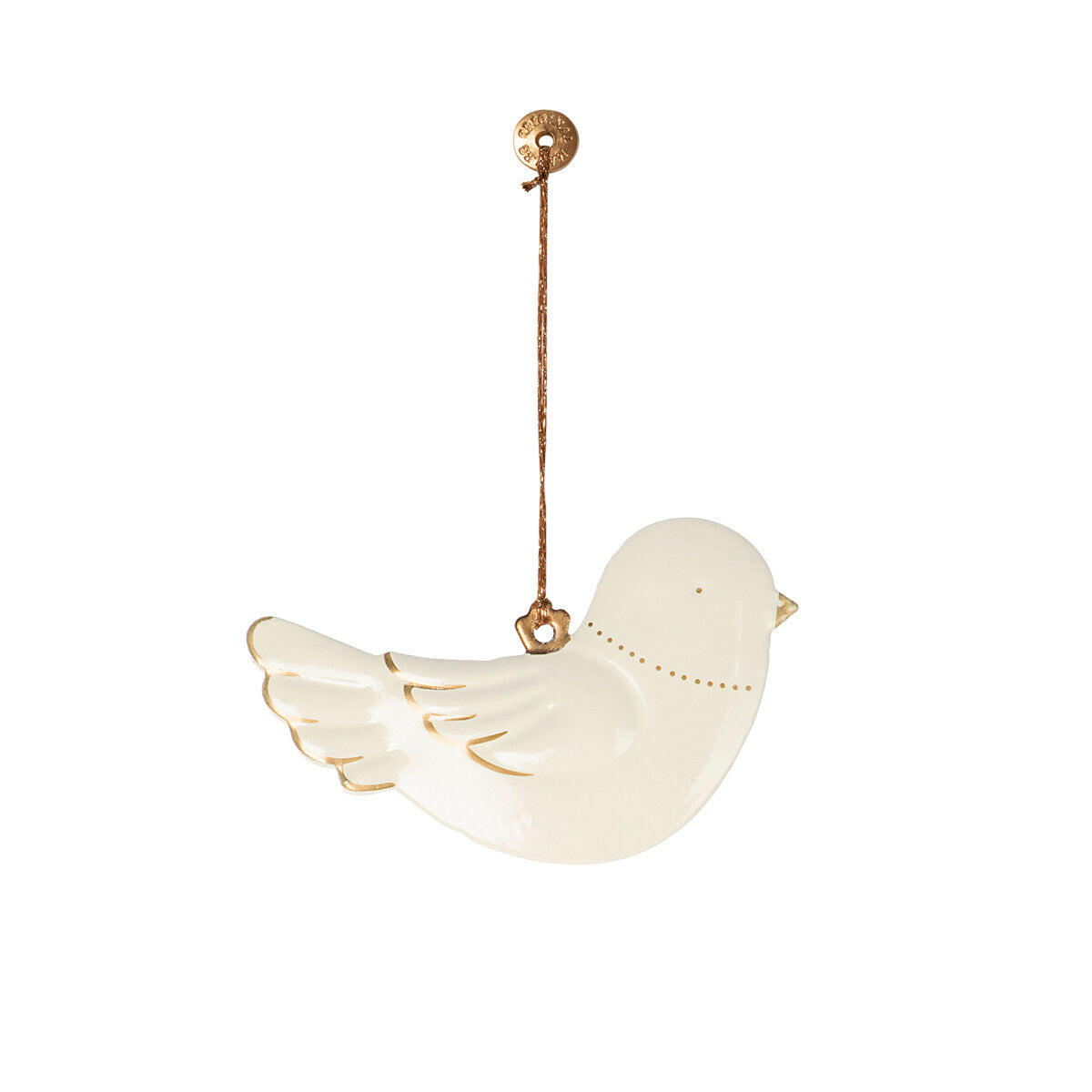 Metallornament "Vogel" im 2er-Set - 1,5x8x12 cm (Weiß/Gold/Grün)