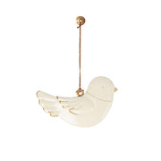 Metallornament "Vogel" im 2er-Set - 1,5x8x12 cm (Weiß/Gold/Grün)