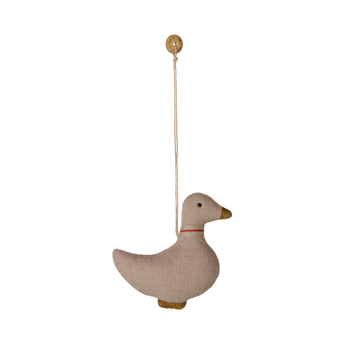 Stoffornament "Ente" - 1,5x8x12 cm (Sand/Grün)