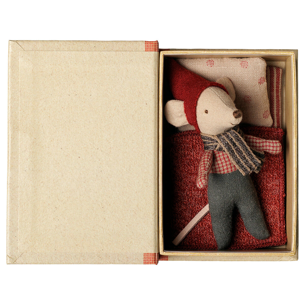 Weihnachtsmaus "Baby im Buch" - 4,5x7,5x11,5 cm (Bunt)