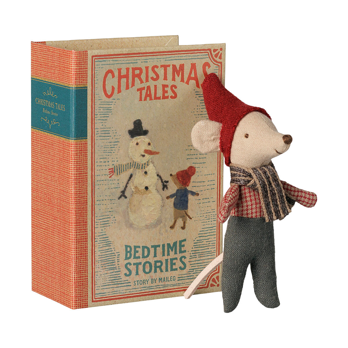 Weihnachtsmaus "Baby im Buch" - 4,5x7,5x11,5 cm (Bunt)