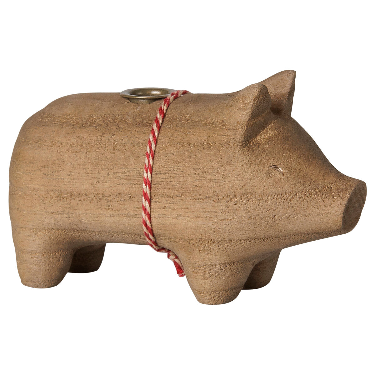 Holz-Kerzenhalter "Schwein" - Klein (Natur)