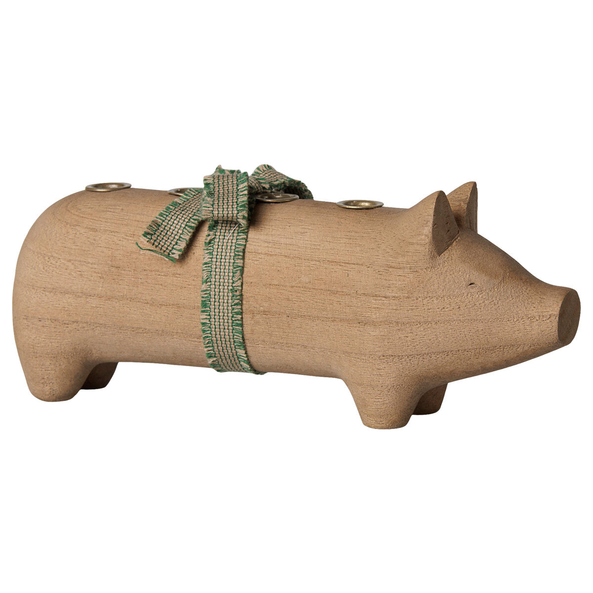 Holz-Kerzenhalter "Schwein - Advent" - Medium (Natur)