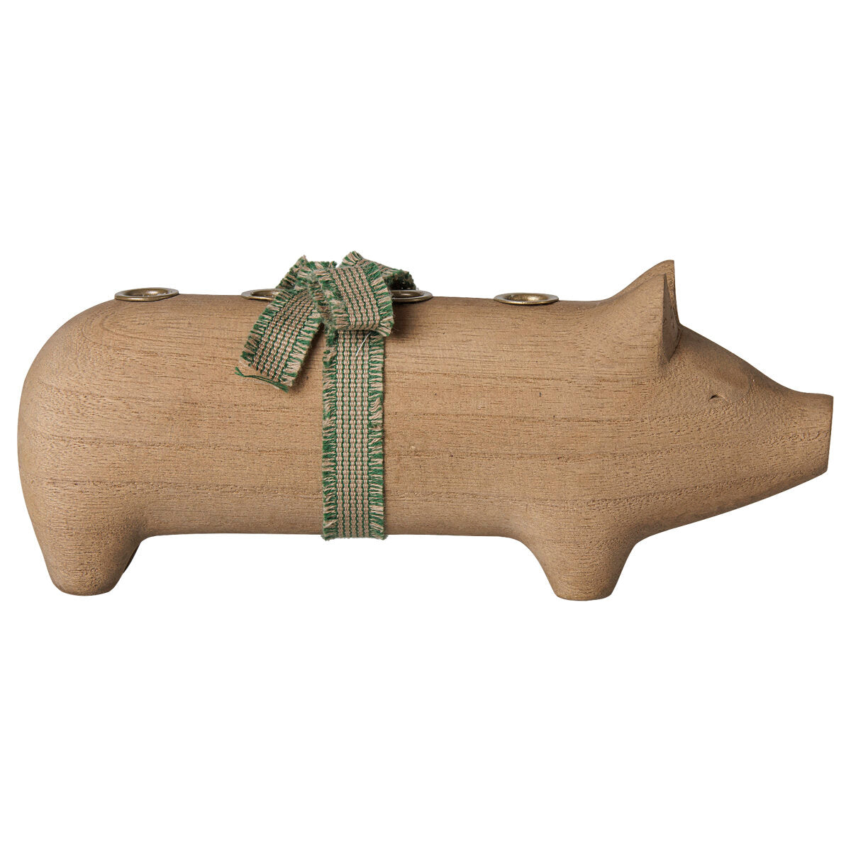 Holz-Kerzenhalter "Schwein - Advent" - Medium (Natur)