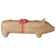 Holz-Kerzenhalter "Schwein - Advent" - Groß (Natur)