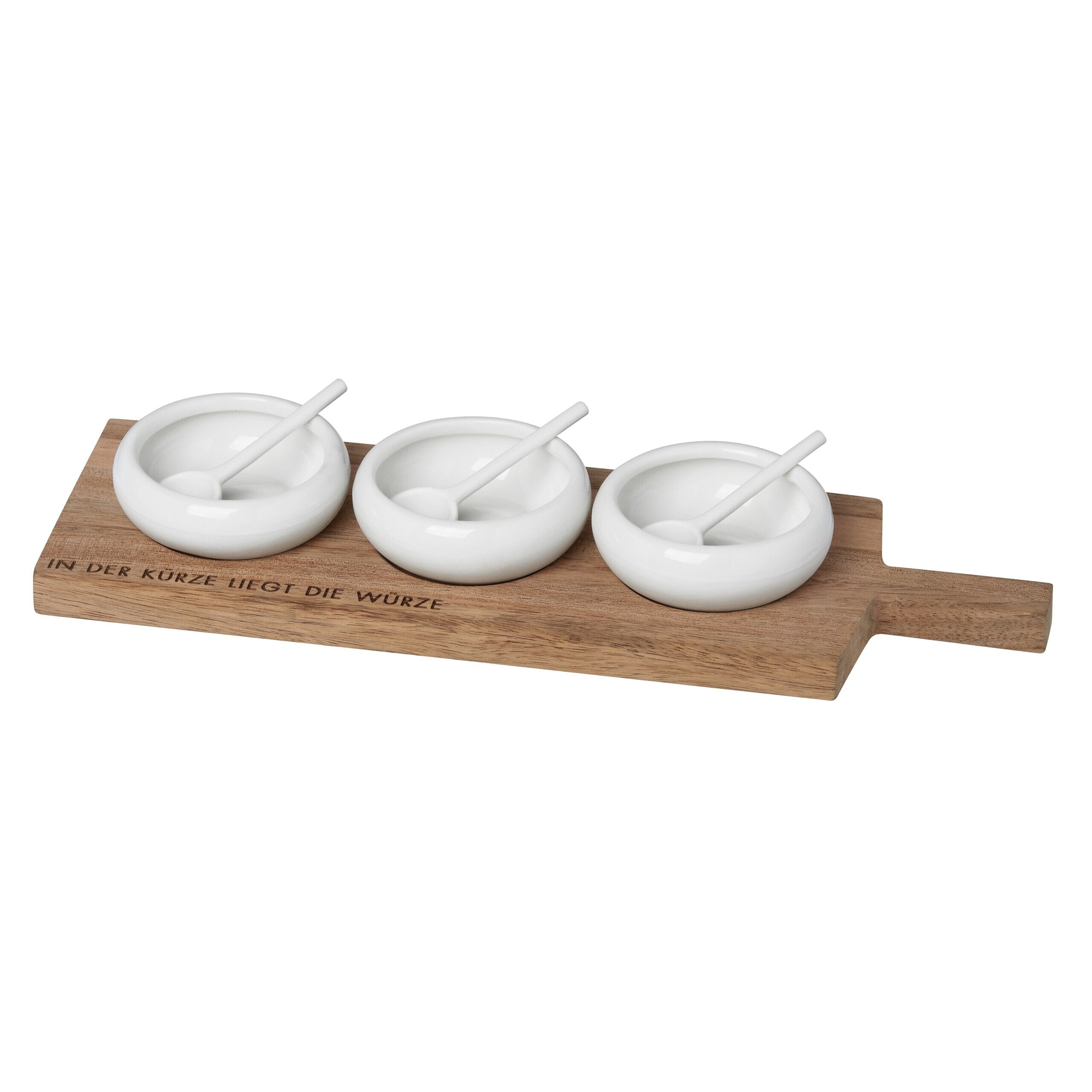 Gewürzschälchen - Set "Poesie et Table" - Porzellan/Holz