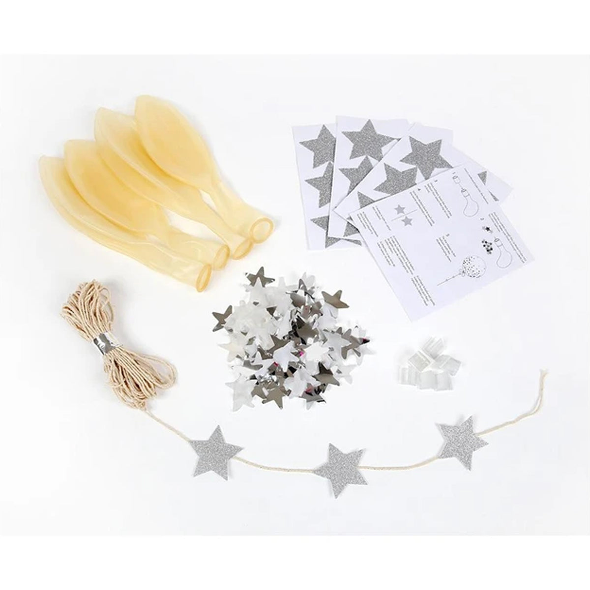 Konfettiballon "Silberstar"