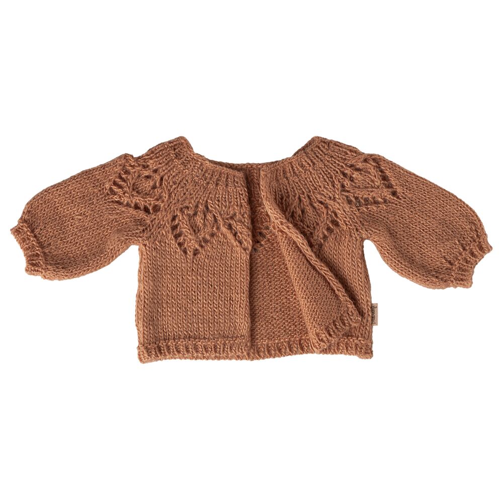 Gestrickte Strickjacke für Hase - Größe 4 (Vintage Rose)