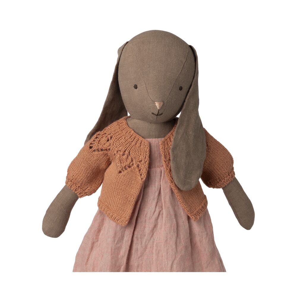 Gestrickte Strickjacke für Hase - Größe 4 (Vintage Rose)