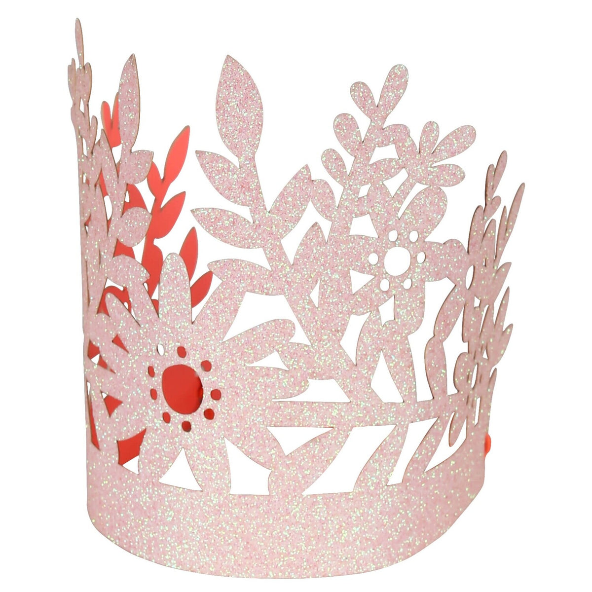 Partykronen "Pink Glitter" im 8er-Set - 8,9x10,2 cm (Rosa)
