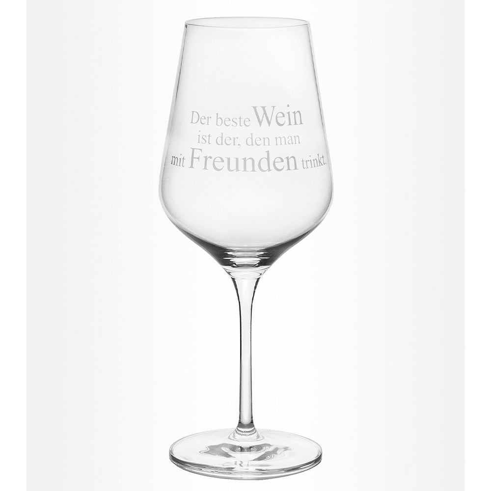 Weinglas "DINING - Der beste Wein" - 8,5x22 cm (Transparent)
