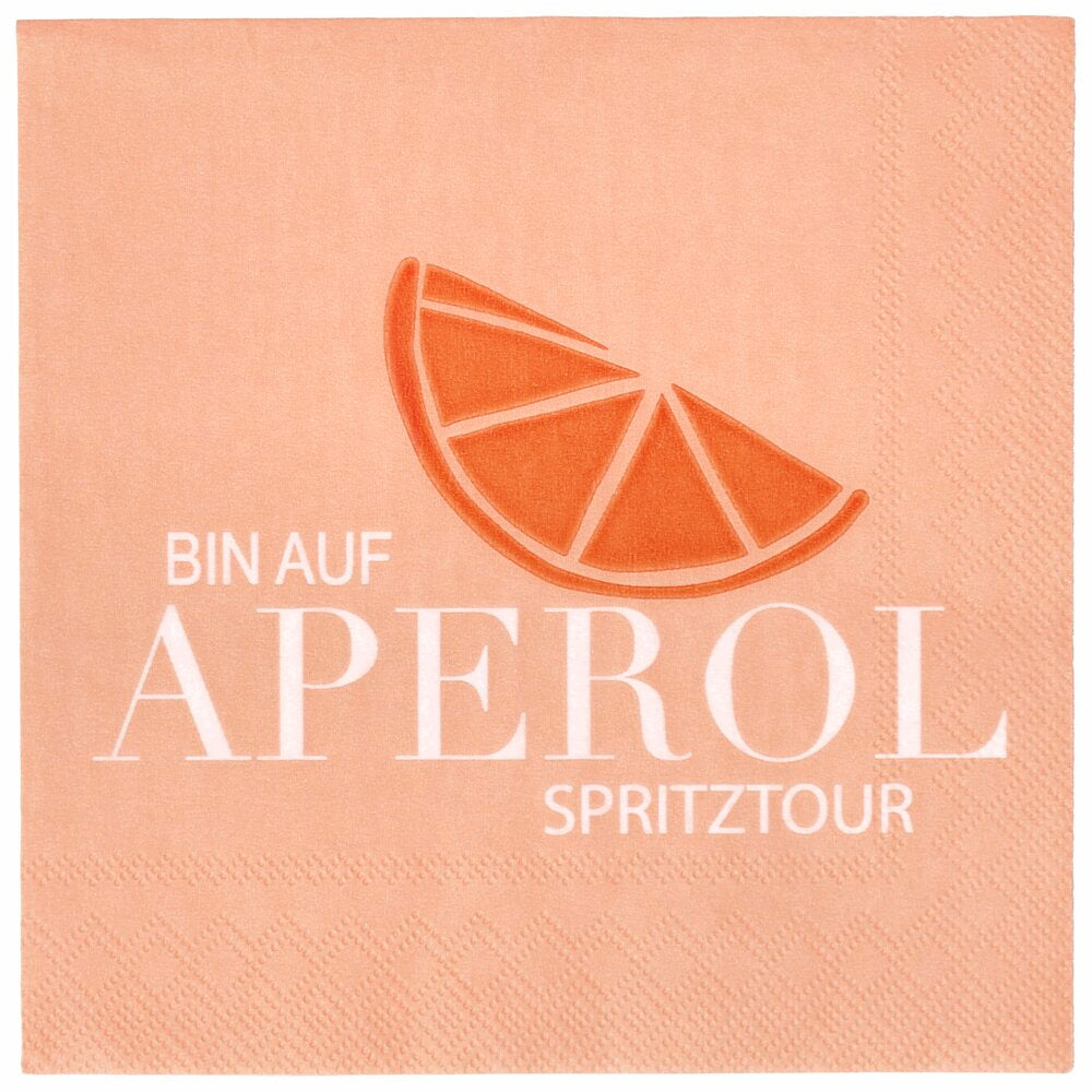 Cocktailserviette "Bin auf der Aperol Spritztour" - 25x25 cm