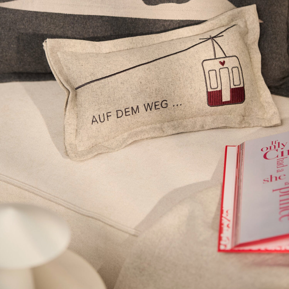 Traumkissen "Auf dem Weg zu dir" - 33x17 cm (Grau)