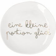 Kleiner Teller "Portion Glück" - 14 cm (Weiß)