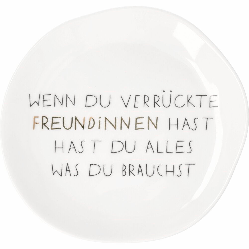 Kleiner Teller "Verrückte Freudinnen" - 14 cm