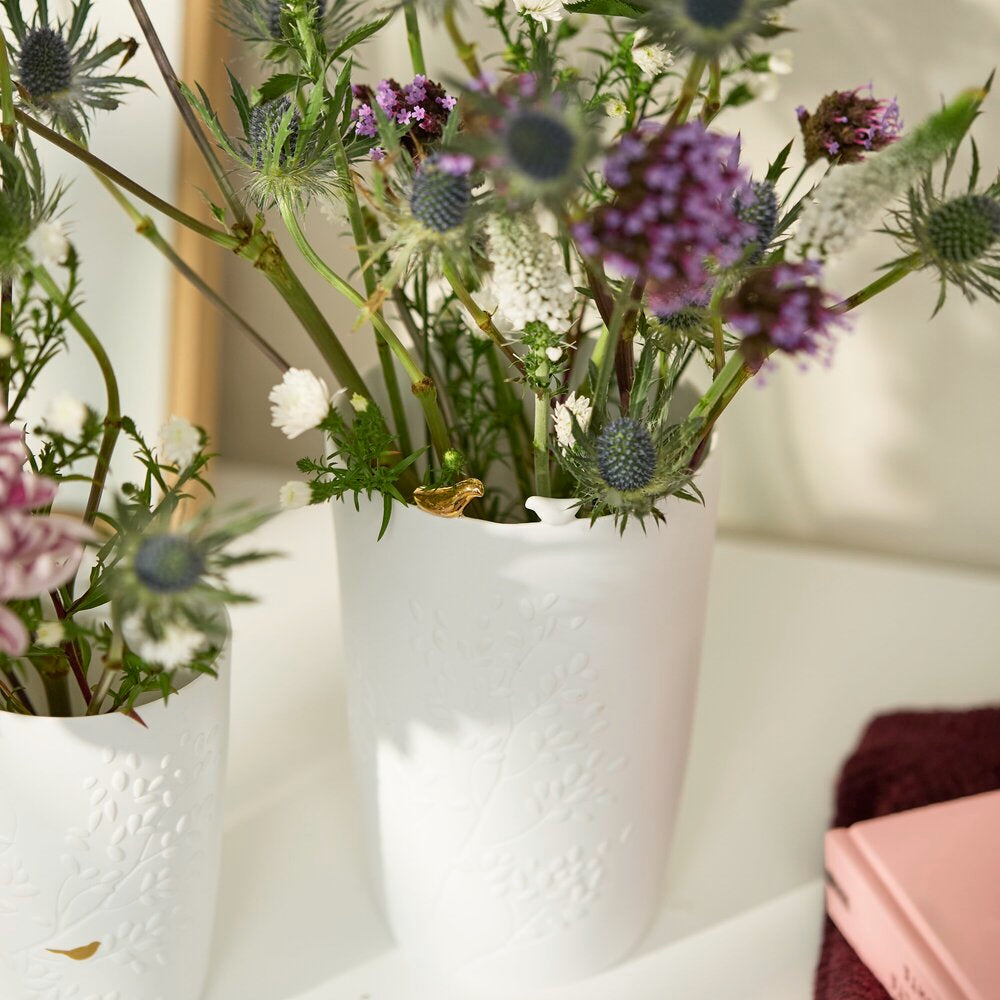 Vase "Goldvogel - Vogelpaar" - 11,5x18,6 cm