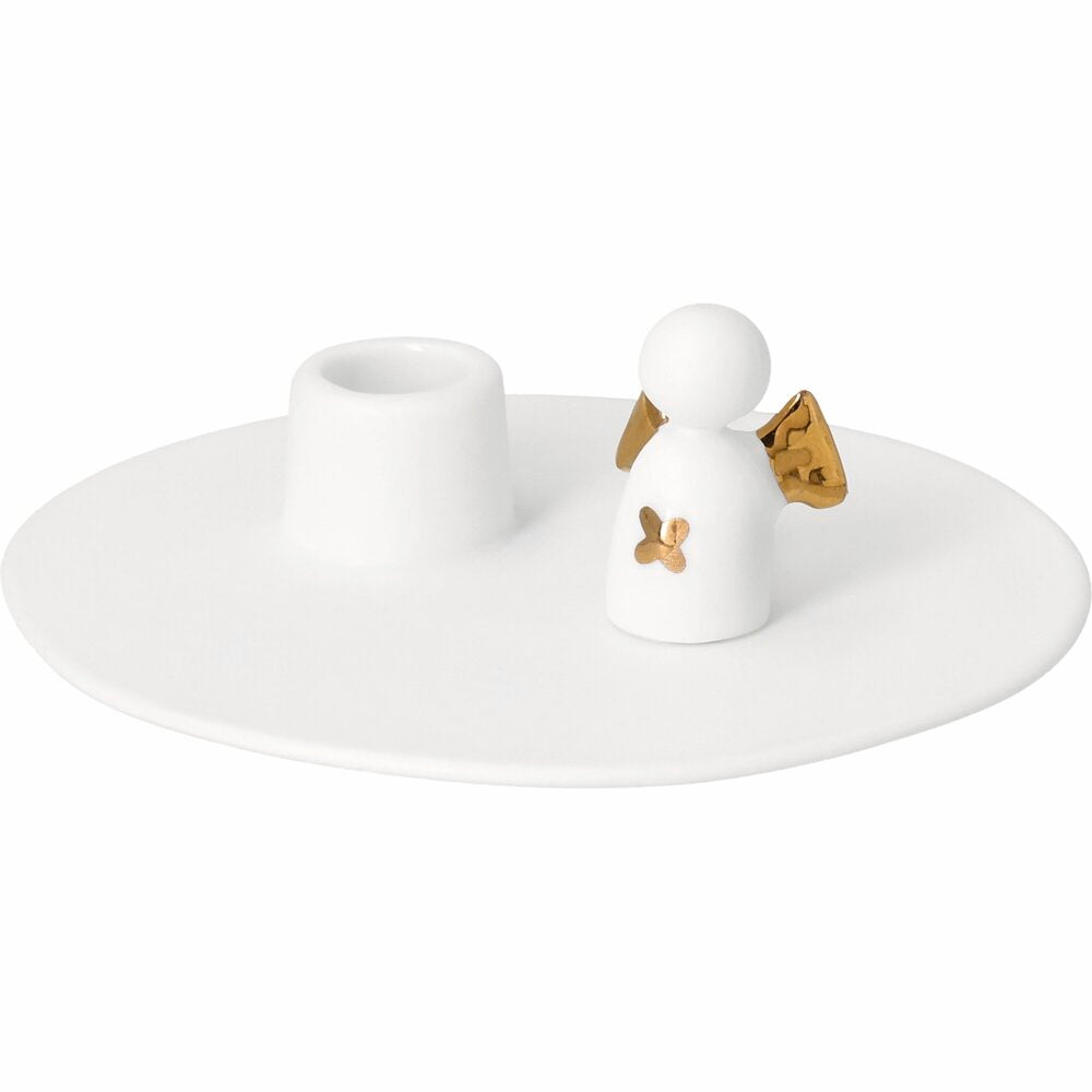 Kerzenhalter "Kleiner Glücksbote" -9,5x3,1 cm (Weiß)