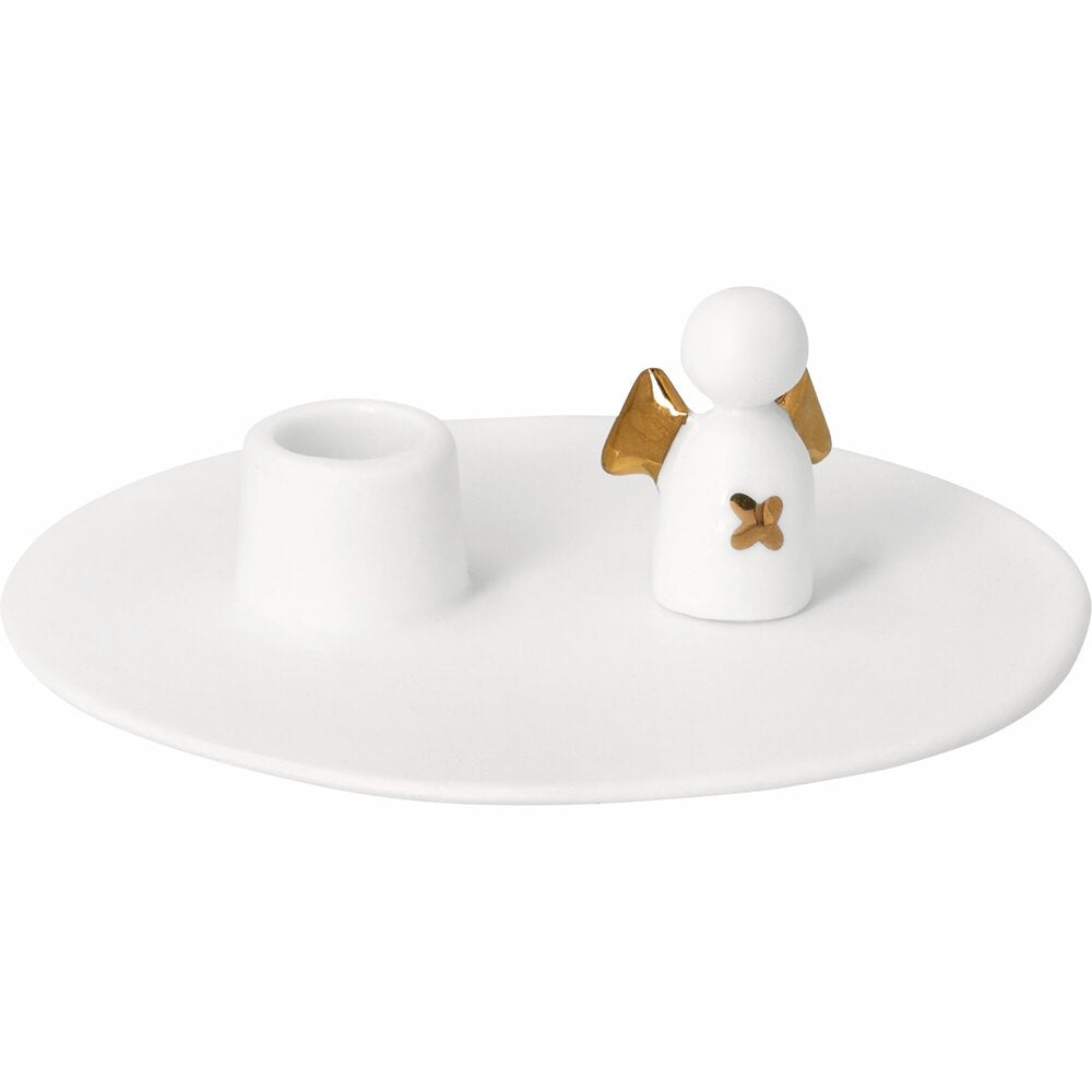 Kerzenhalter "Kleiner Glücksbote" -9,5x3,1 cm (Weiß)