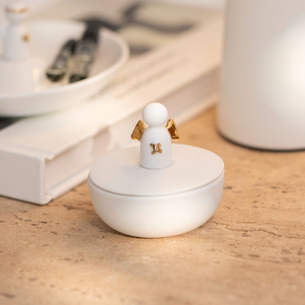 Dose "Kleiner Glücksbote" - 6x5,7 cm (Weiß)