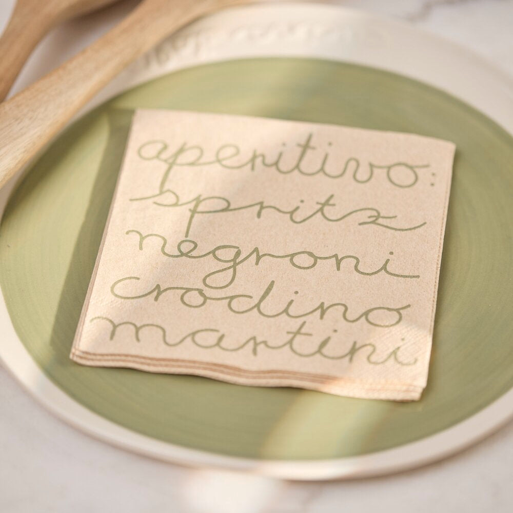 Cocktailserviette "Aperitivo" - 25x25 cm (Braun)