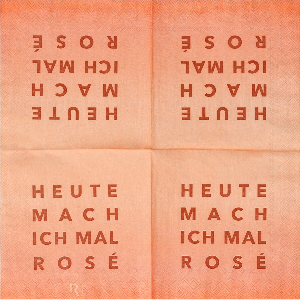 Cocktailserviette "Heute mach ich mal Rosé" - 25x25 cm (Orange)