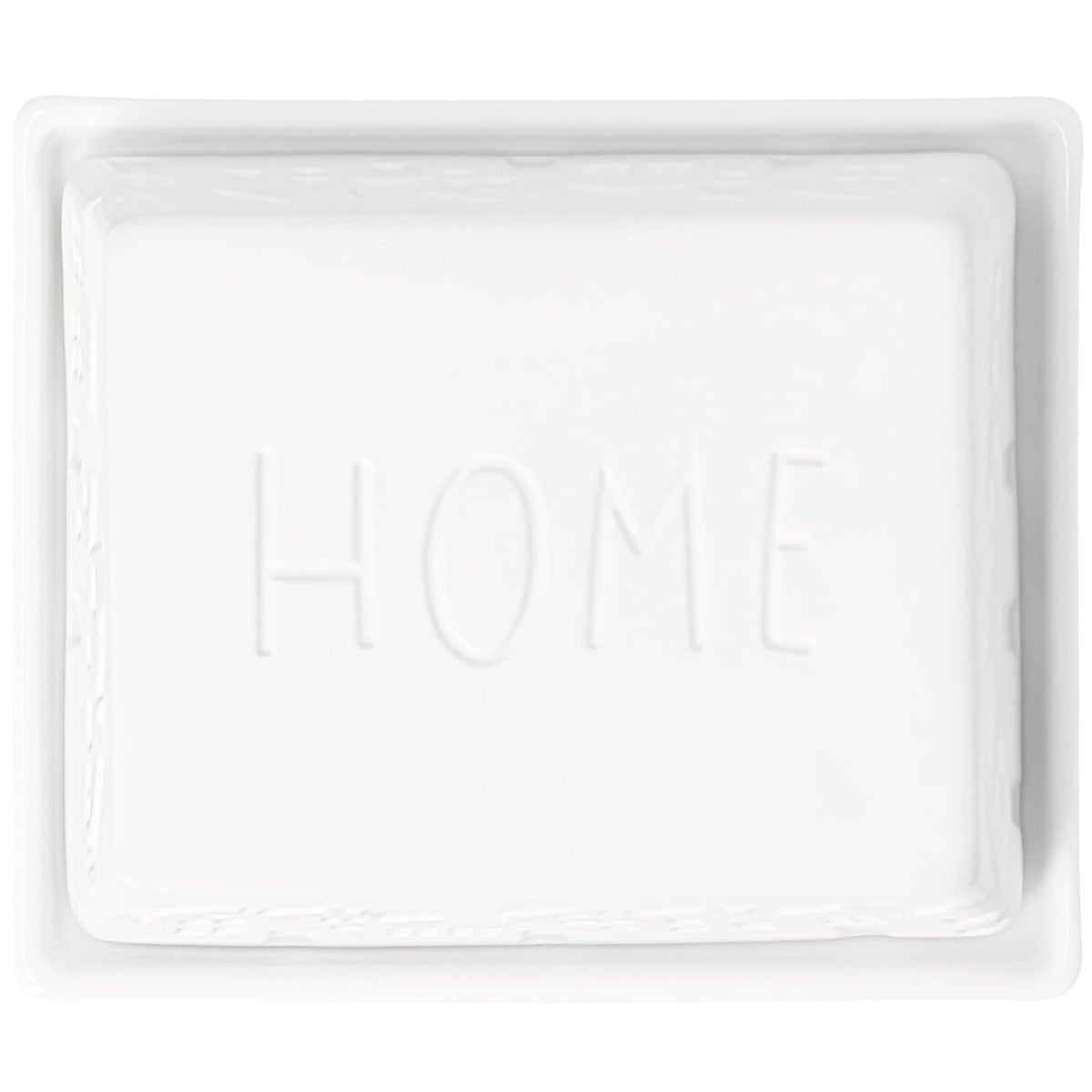 Butterdose "Home sweet home" - 11,2x9,5x5,5 cm (Weiß)