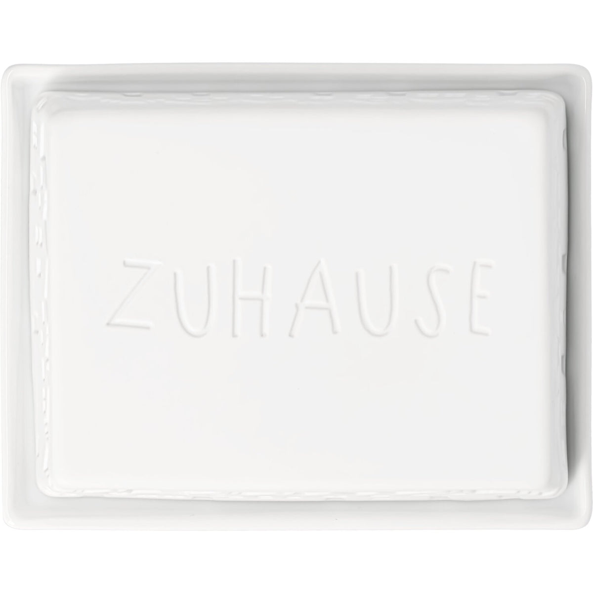 Butterdose "Zuhause ist es am Schönsten" - 14,6x11,5x5,5 cm (Weiß)