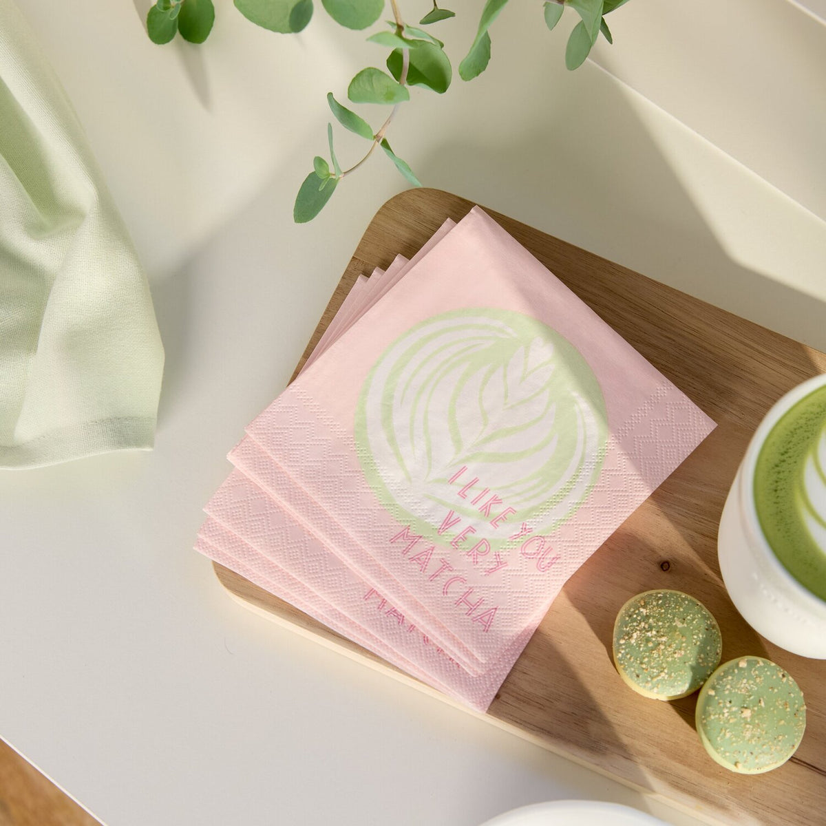 Cocktailserviette "I like you very Matcha" - 25x25 cm (Bunt)