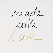 Papierserviette "Made with Love" - 33x33 cm (Weiß)