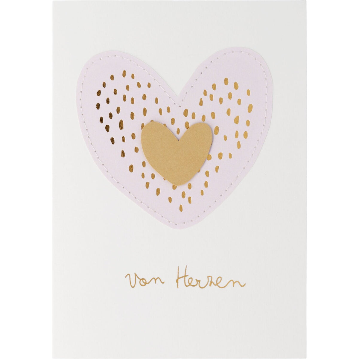 Glückwunschkarte "Herzkarte von Herzen" (Weiß)