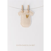 Musselinstroffkarte "Babybody" - 16,6x11,8 cm (Natur)