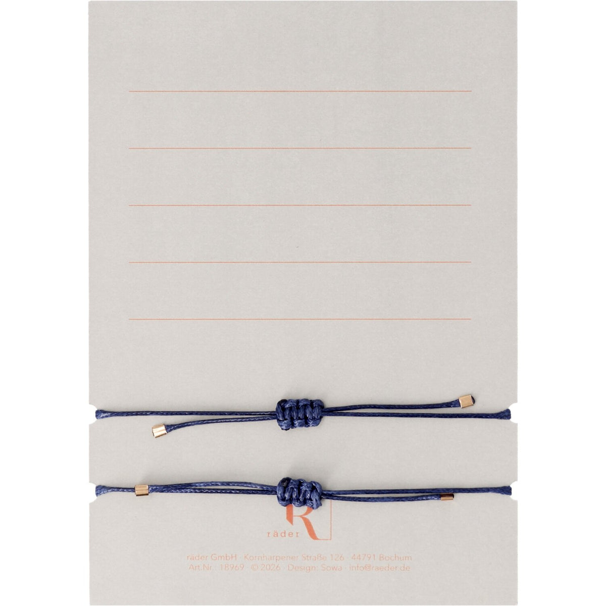 Armband "Immer bei dir" im 2er-Set - 12 cm (Gold/Blau)