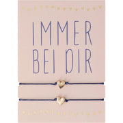 Armband "Immer bei dir" im 2er-Set - 12 cm (Gold/Blau)