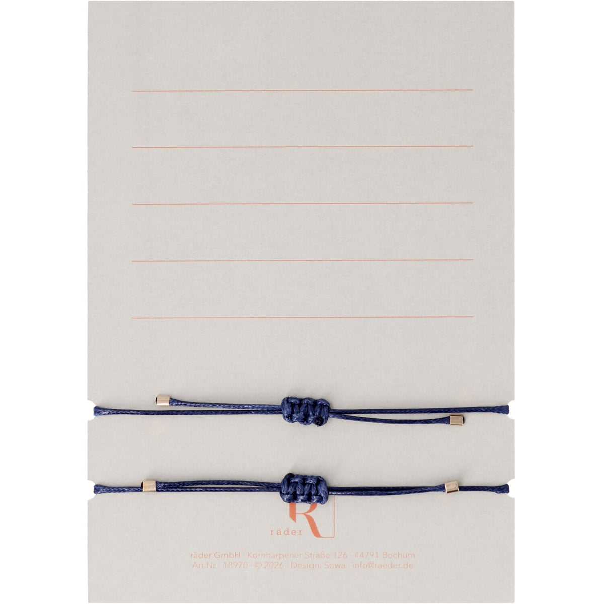 Armband "Perfect match" im 2er-Set - 12cm (Gold/Blau)