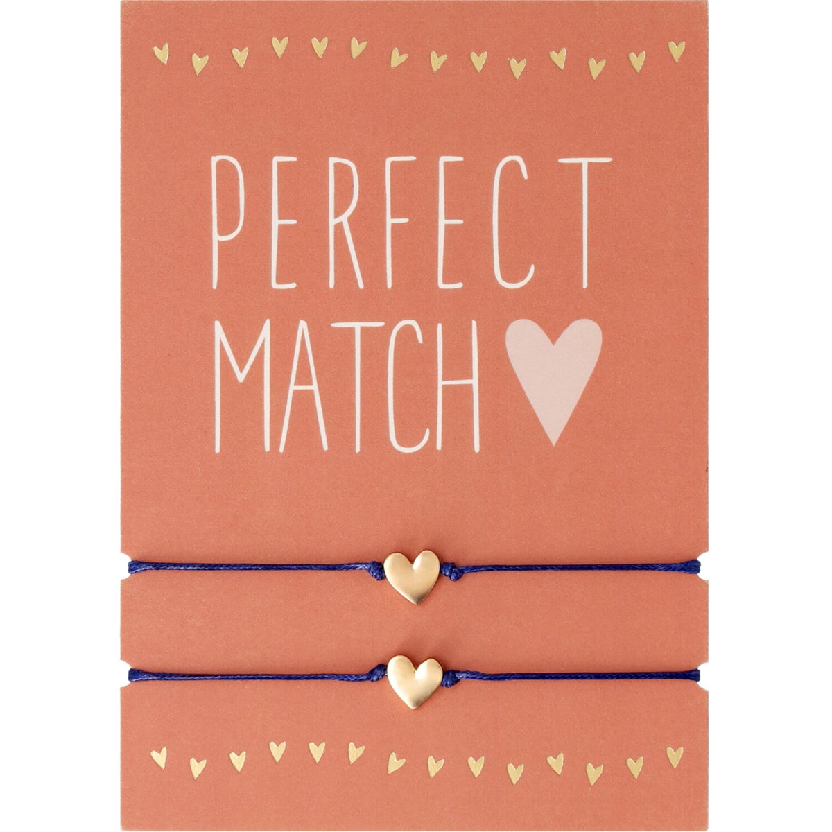 Armband "Perfect match" im 2er-Set - 12cm (Gold/Blau)