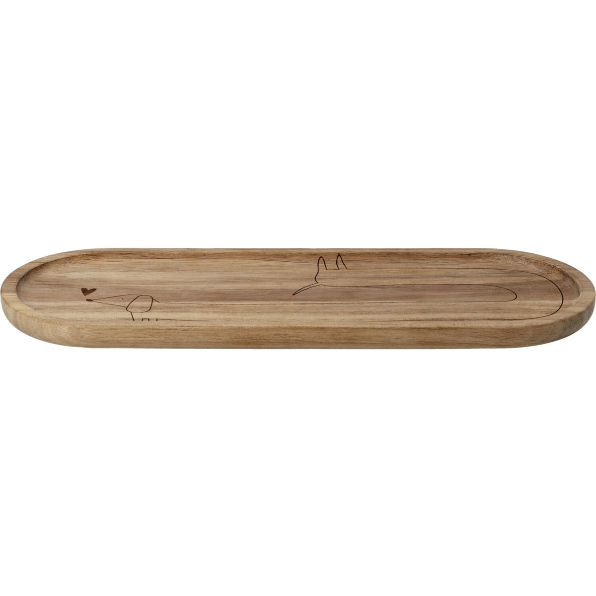 Tablett "Dackel - Herz" - 32x11x1,5 cm (Braun)