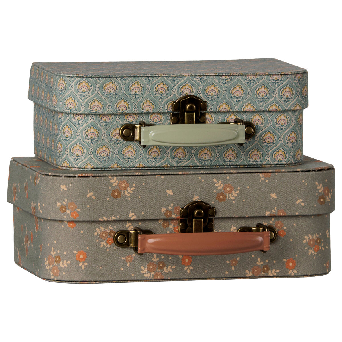 Spielzeug-Koffer-Set "Michette" im 2er-Set - 15x22x8 cm (Blau/Braun)