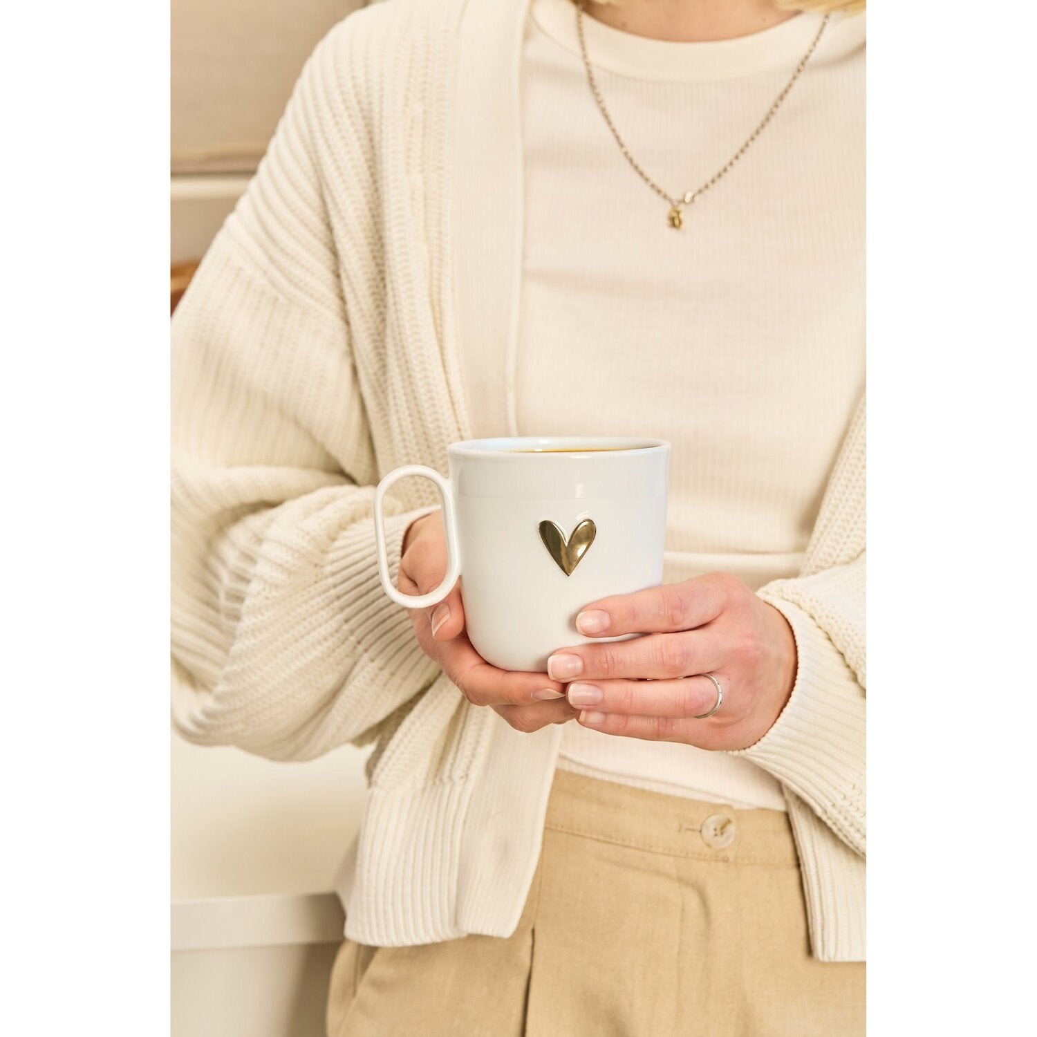Tasse "Mum - Herz" - 12,7x9,4x10 cm (Weiß)