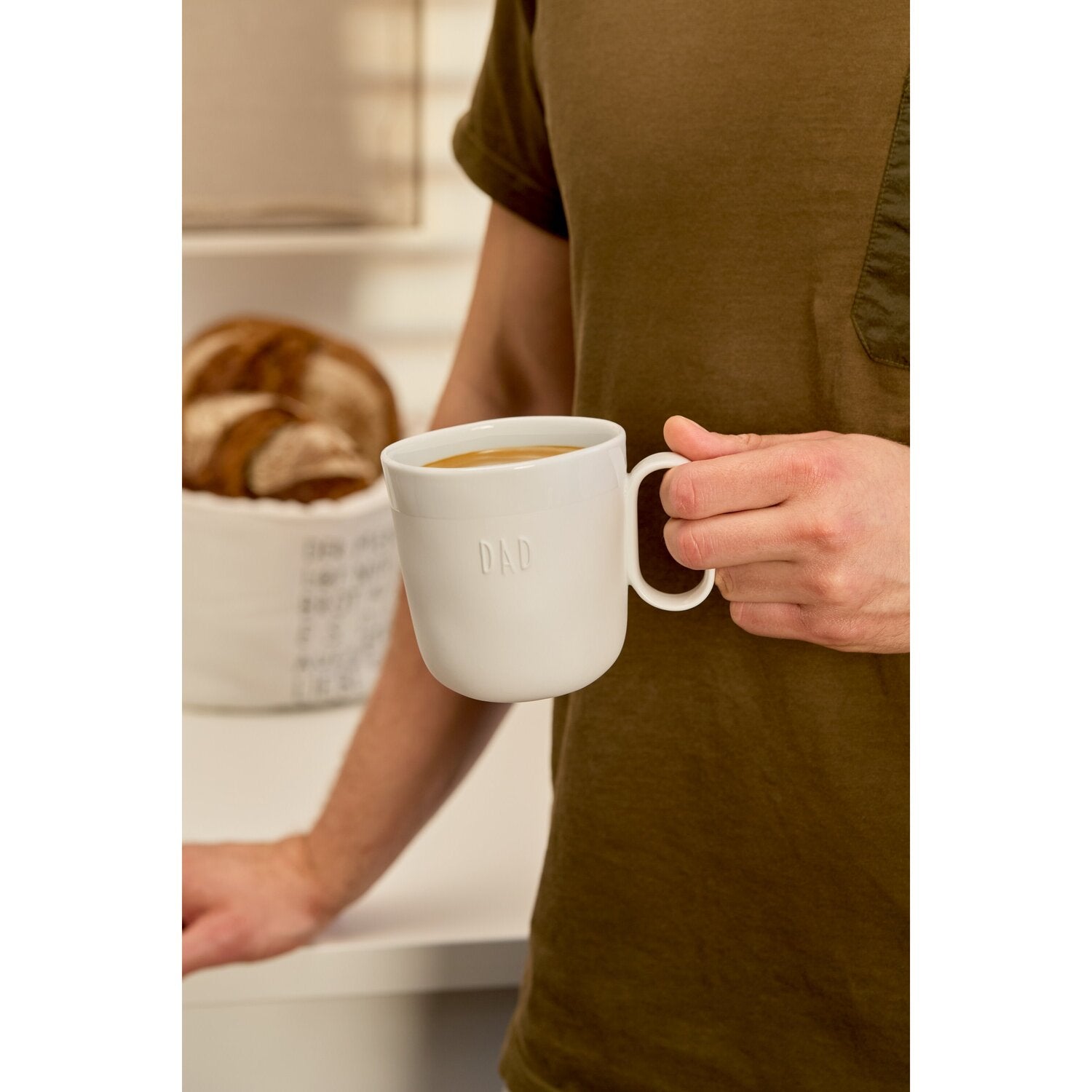 Tasse "Dad - Herz" - 12,7x9,4x10 cm (Weiß)