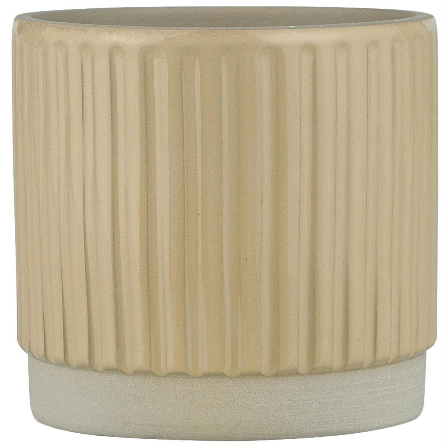 Blumentopf mit Rillen - ø  11 cm (Sand)