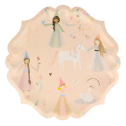 Pappteller "Princess" im 8er-Set - 22,9 cm (Rosa)
