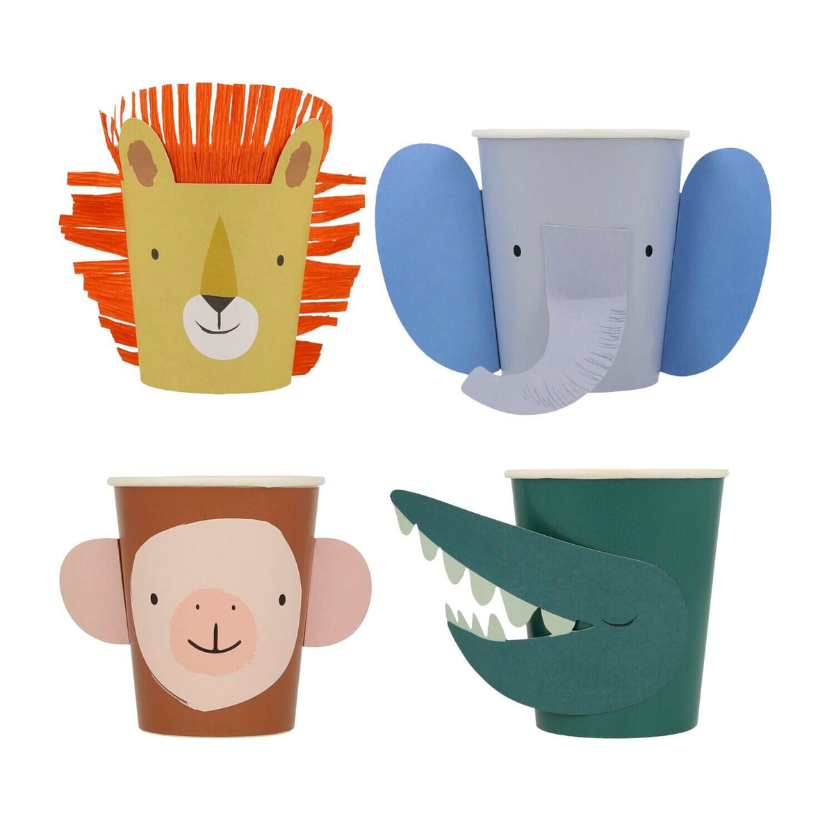 Pappbecher "Animal Parade" im 8er-Set - 256 ml (Bunt)