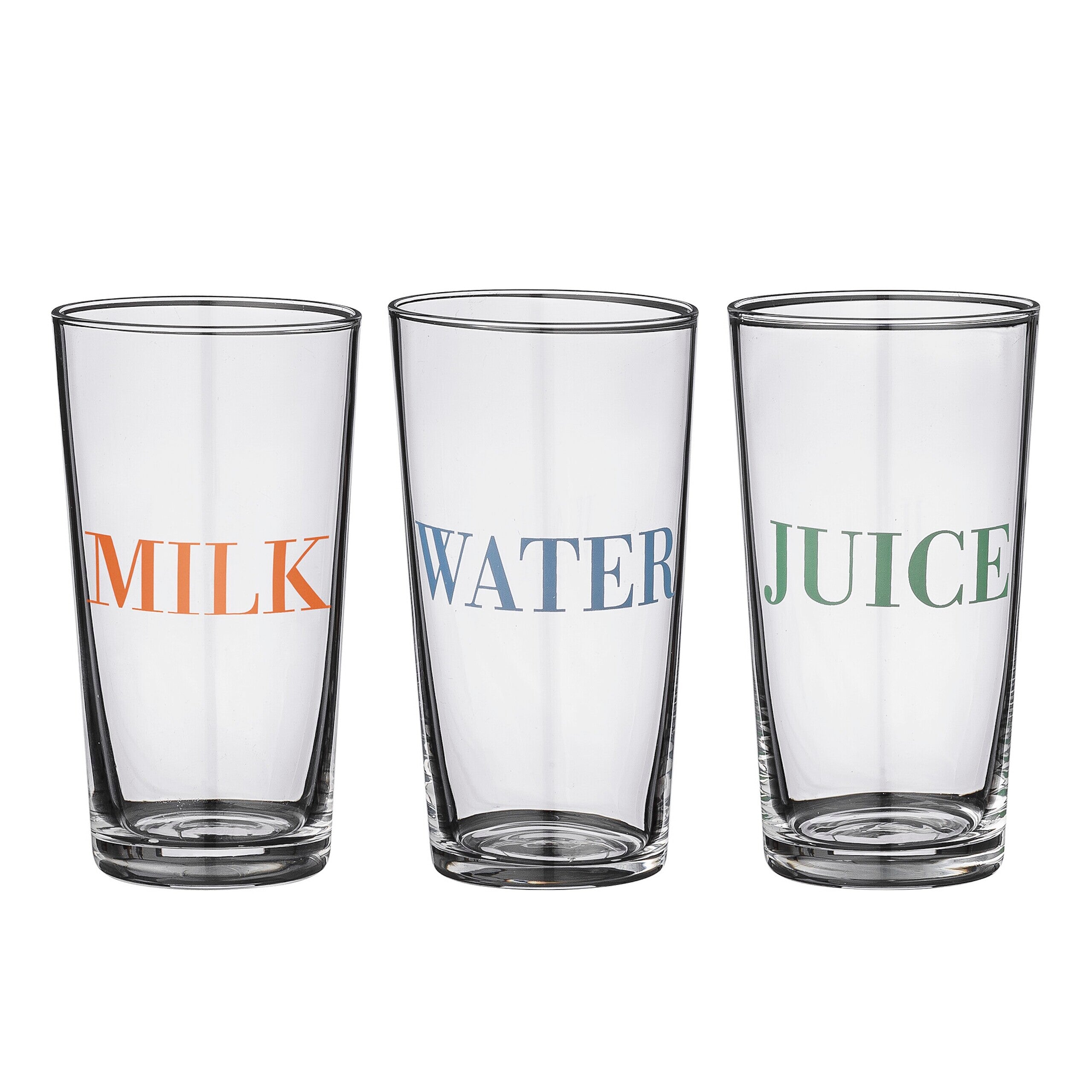 Trinkgläser "Carla" - 6er-Set - 6x11 cm (Transparent/Orange/Blau/Grün)