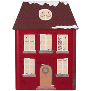 Hausdose "Weihnachtshaus" - 10x9,7x25 cm (Rot)