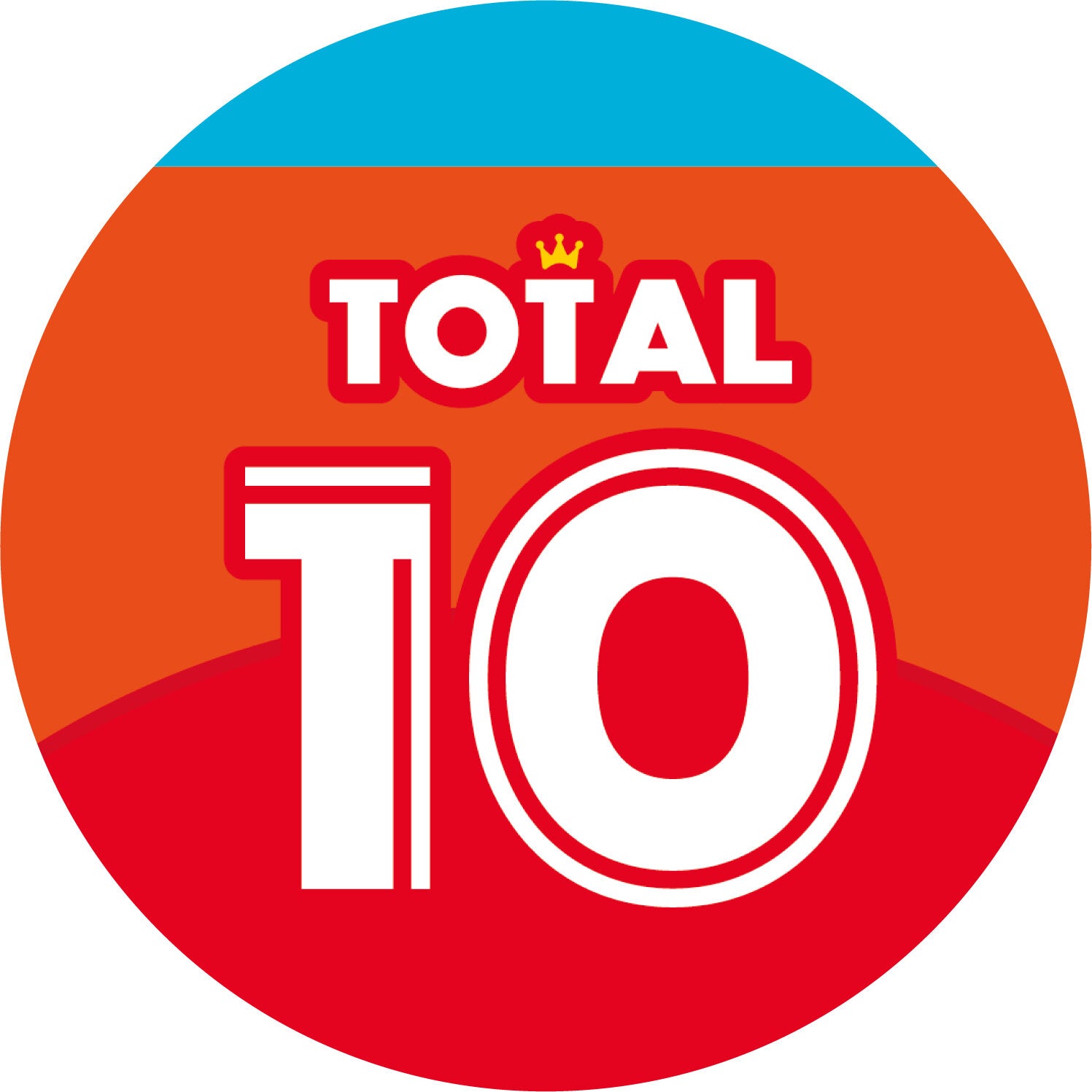 Rundes Design mit Schriftzug „Total 10“