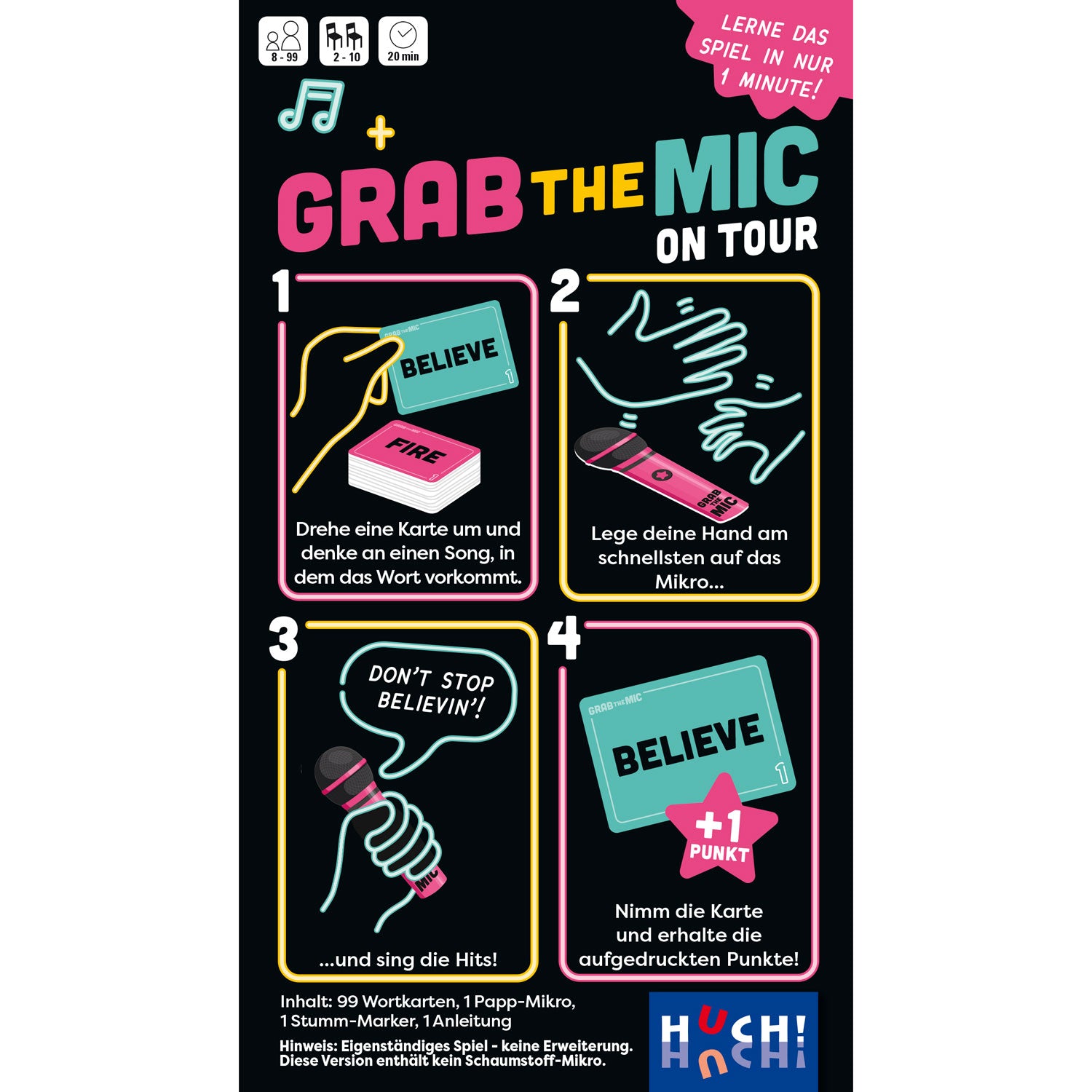 Spielanleitung mit vier Schritten für das Karaoke-Party-Spiel On Tour